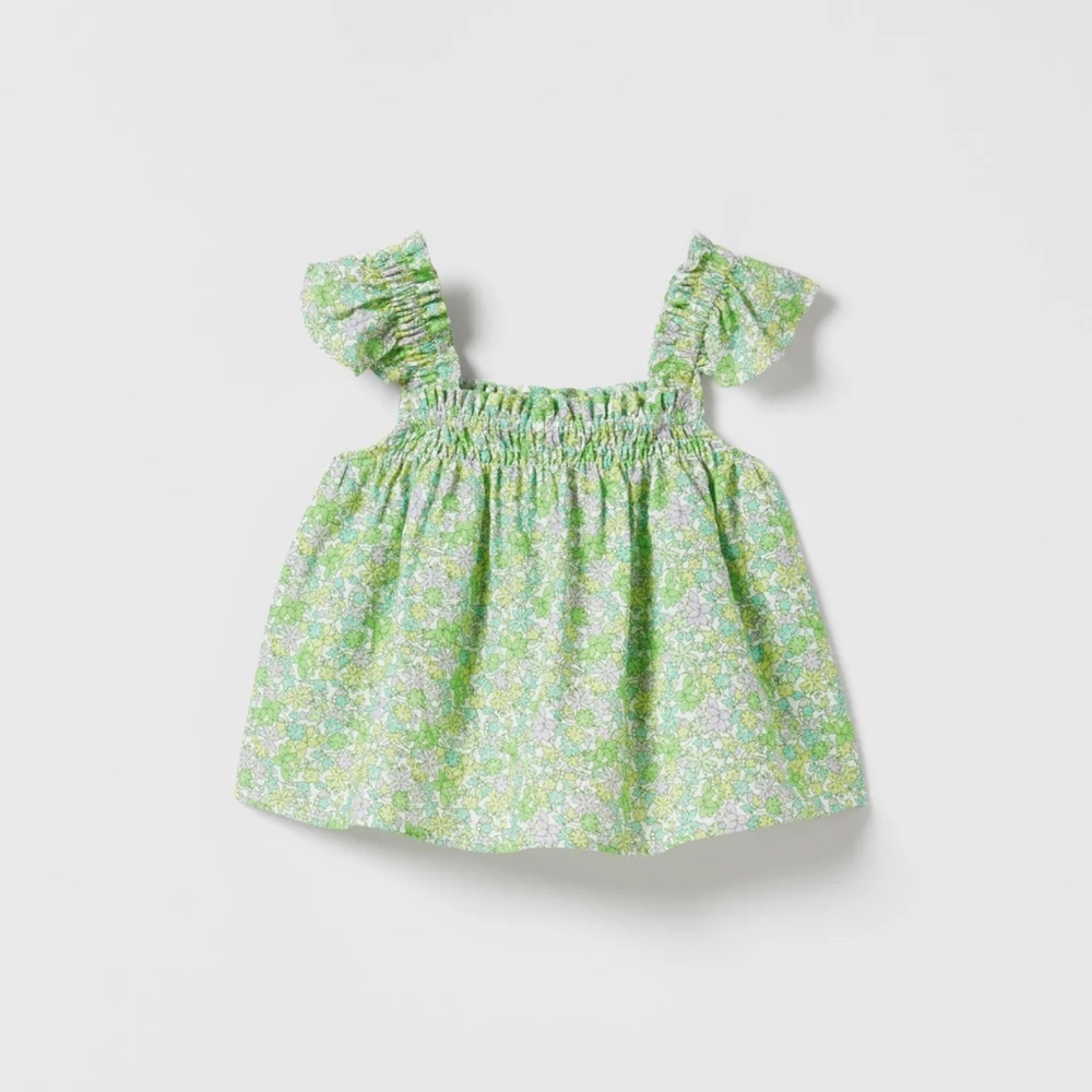 KIDS: Zara Green Floral Top